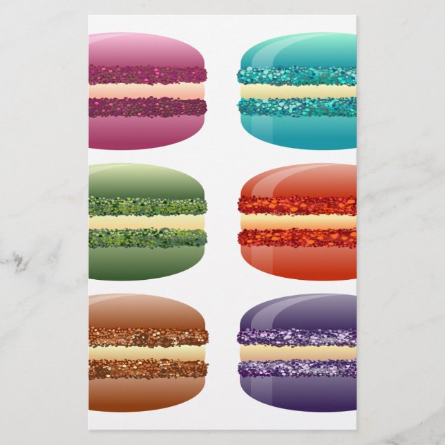 rainbow macarons stationery (Front)