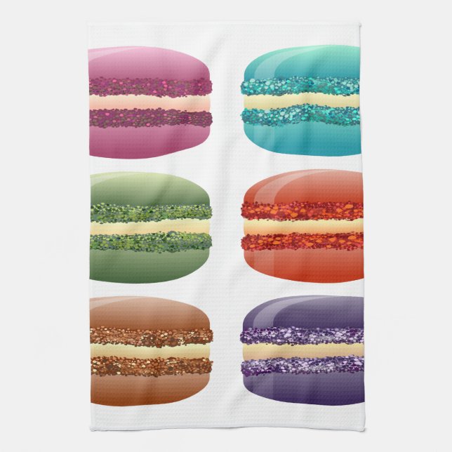 rainbow macarons tea towel (Vertical)