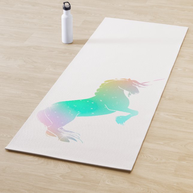 Rainbow Magic Unicorn White Fun Yoga Mat (In Situ)