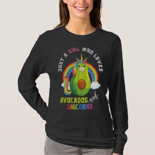 Rainbow Magical Animal Avocado Girls Women Unicor T-Shirt