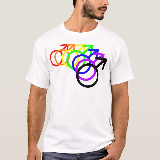 Rainbow Male Symbols T-Shirt (Front)