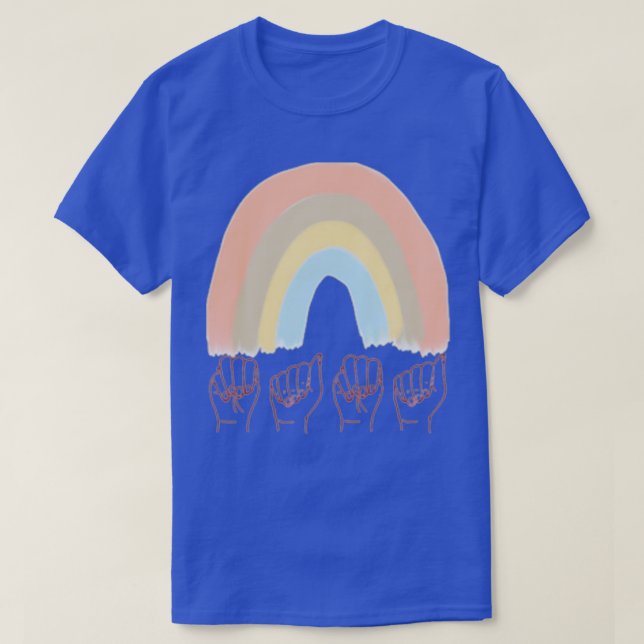 Rainbow Mama ASL T-Shirt (Design Front)