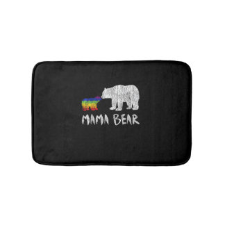 Rainbow Mama Bear Always Forever Love Support Prid Bath Mat