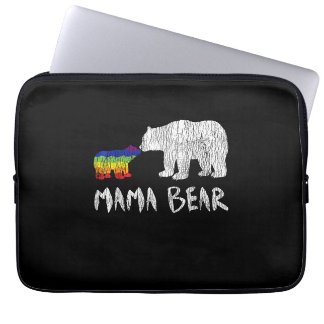 Rainbow Mama Bear Always Forever Love Support Prid Laptop Sleeve (Front)