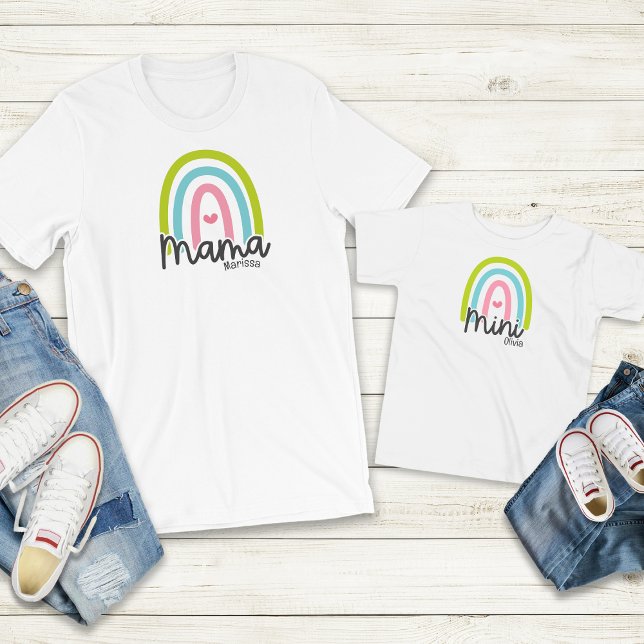 Rainbow Mama Mini Matching Customisable  Toddler T-Shirt (Creator Uploaded)
