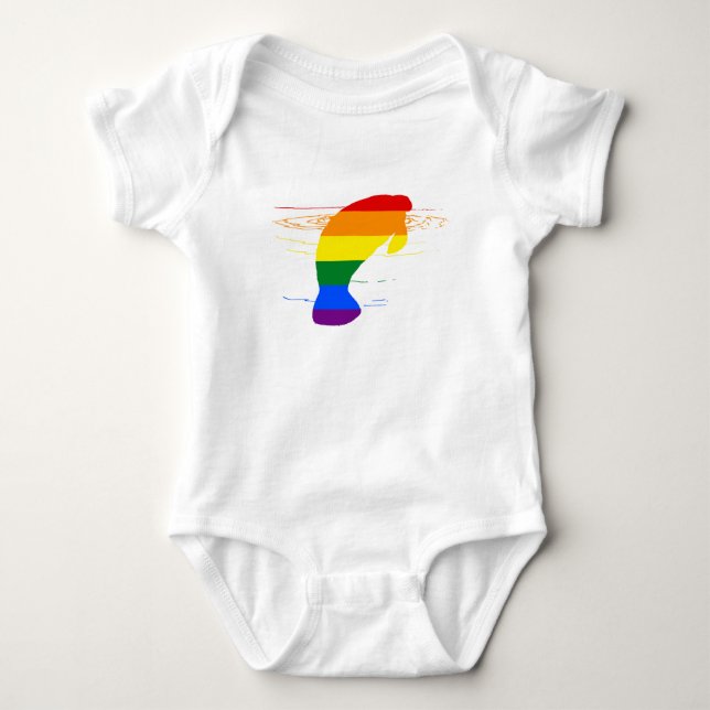 Rainbow Manatee Baby Bodysuit (Front)