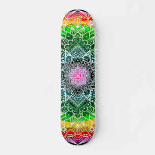 Rainbow Mandala Colorful Skateboard
