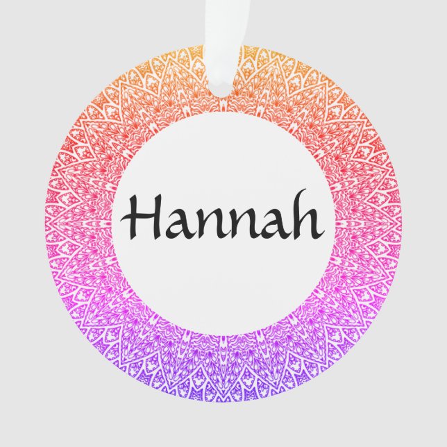 Rainbow Mandala Customisable Acrylic Ornament (Front)