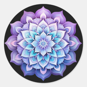 Rainbow Mandala / Flower Design  Classic Round Sticker