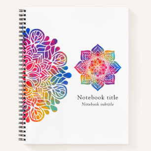Rainbow Mandala Indian Notebook