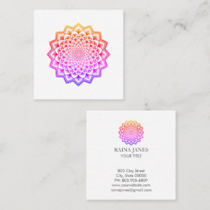 Rainbow Mandala Life Coach Counsellor Square Business Card