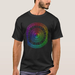 Rainbow Mandala Lotus Flower Sacred Geometry Yoga  T-Shirt
