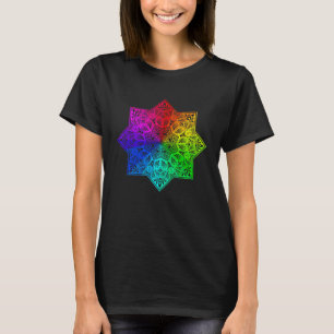 Rainbow Mandala Lotus Flower Sacred Geometry Yoga  T-Shirt