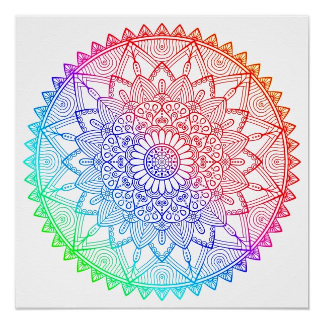 Rainbow Mandala Poster (Front)