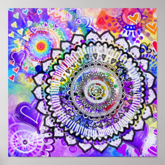 Rainbow mandala poster