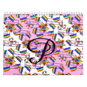 Rainbow Mandala Pride Monogram - Vibrant Geometric Calendar