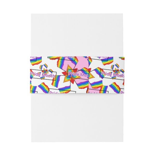 Rainbow Mandala Pride Monogram - Vibrant Geometric Invitation Belly Band (Back Example)