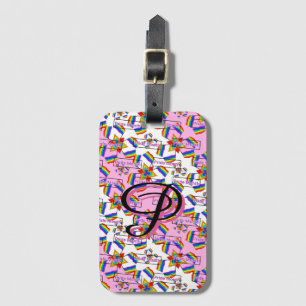 Rainbow Mandala Pride Monogram - Vibrant Geometric Luggage Tag