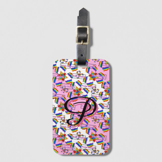 Rainbow Mandala Pride Monogram - Vibrant Geometric Luggage Tag (Front Vertical)