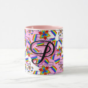Rainbow Mandala Pride Monogram - Vibrant Geometric Mug