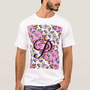 Rainbow Mandala Pride Monogram - Vibrant Geometric T-Shirt