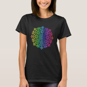 Rainbow Mandala Rosette Flower Geometry Yoga Vibe  T-Shirt