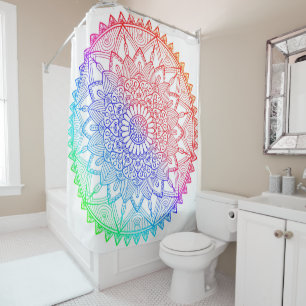 Rainbow Mandala  Shower Curtain