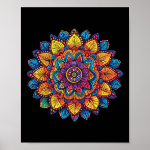 Rainbow Mandala Spiritual Geometry Poster