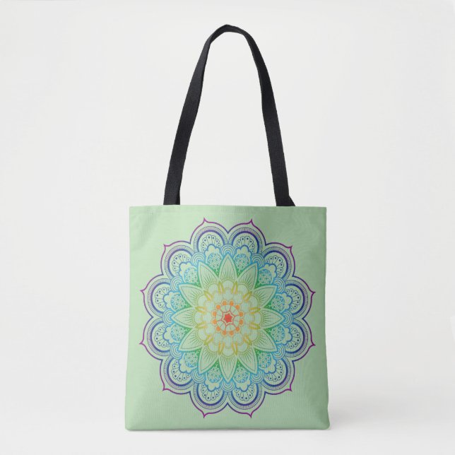 Rainbow mandala tote bag (Front)