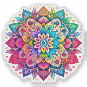 Rainbow Mandala vinyl sticker