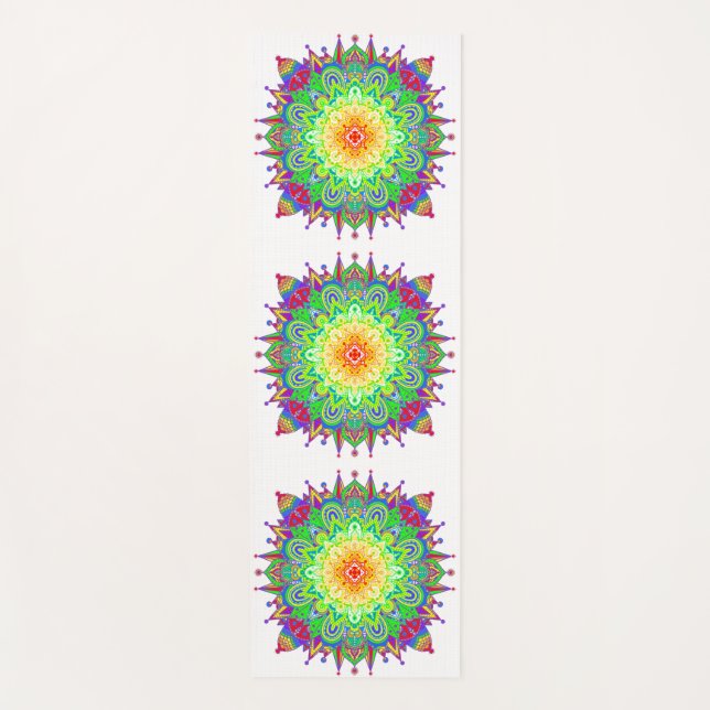 Rainbow Mandala Yoga Mat (Front)