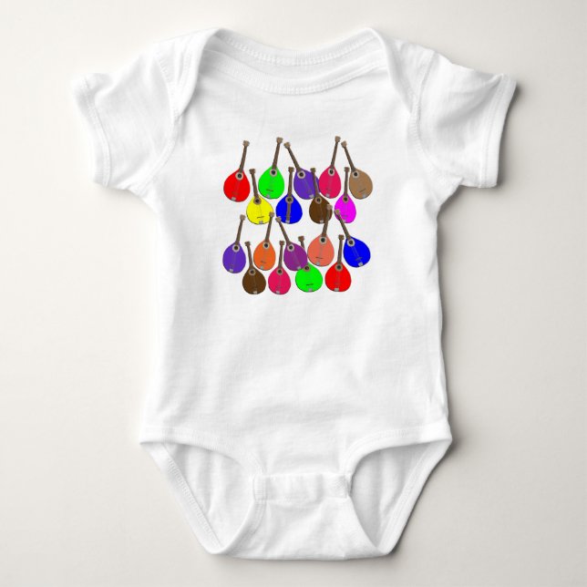 rainbow mandolin baby bodysuit (Front)