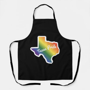 Rainbow Map of Texas Design for proud LGBT+ Texan Apron