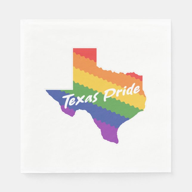 Rainbow Map of Texas Design for proud LGBT+ Texans Napkin (Front)