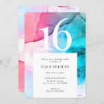 Rainbow Marble Gold Birthday Invitation<br><div class="desc">Rainbow Marble Gold Birthday Invitation</div>