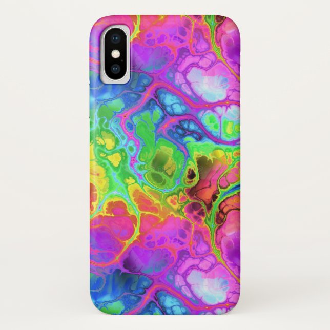 Rainbow Marble iPhone X Case (Back)
