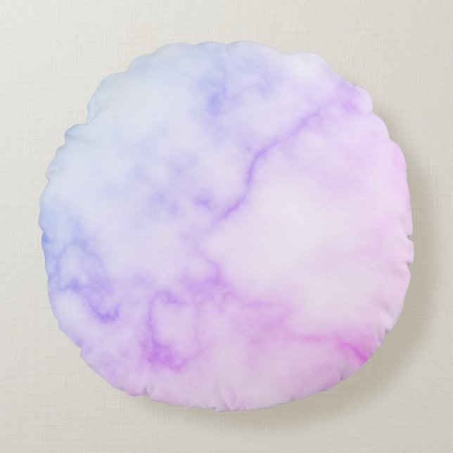 Rainbow Marble Pattern Round Cushion (Front)