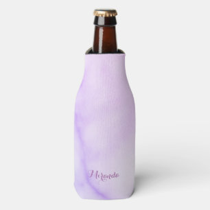 Rainbow Marble Pattern with Personalised Name Bottle Cooler