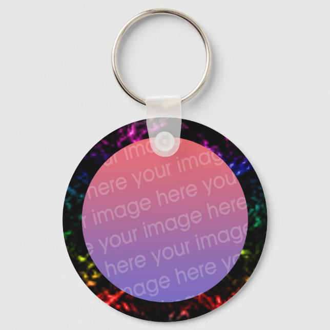 rainbow marble photo frame key ring (Front)
