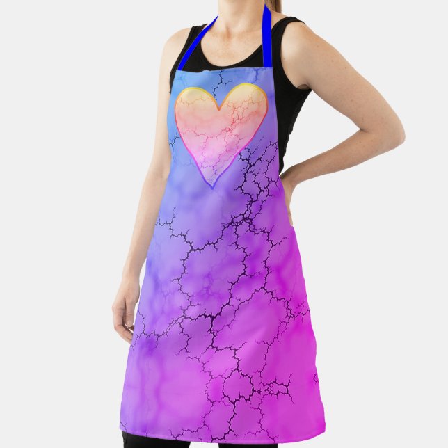 Rainbow Marbled Heart Apron (Insitu)