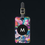 Rainbow Marbling Luggage Tag<br><div class="desc">digital painting by becky nimoy 2019;  customise with your own text or photo</div>