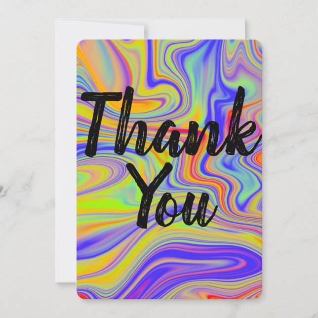 Rainbow Marbling Thank You card (Front)