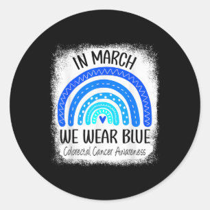 Rainbow March We Wear Blue Colourectal Cancer Awar Classic Round Sticker