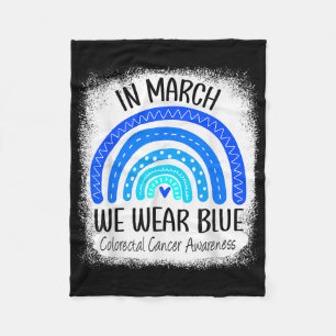 Rainbow March We Wear Blue Colourectal Cancer Awar Fleece Blanket