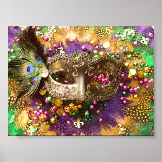 RAINBOW MARDI GRAS MASK POSTER (Front)