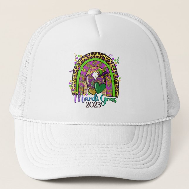 Rainbow Mardi Gras Trucker Hat (Front)