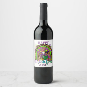 Rainbow Mardi Gras Wine Label