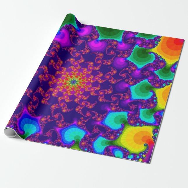 Rainbow Marigold Wrapping Paper (Unrolled)