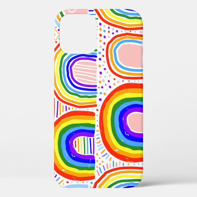 Rainbow Marker Illustration: Childish Seamless Pat Case-Mate iPhone Case (Back)