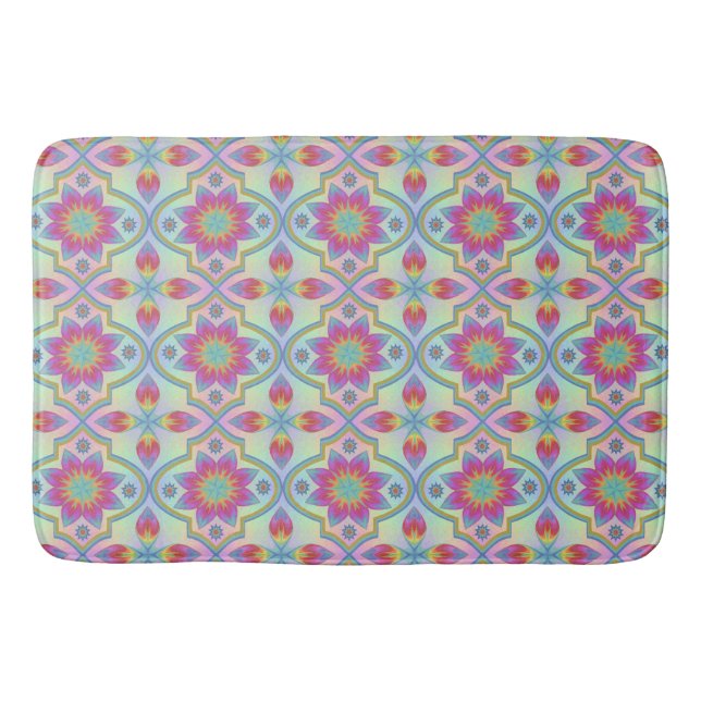 Rainbow Marrakesh Pattern Bath Mat (Front)